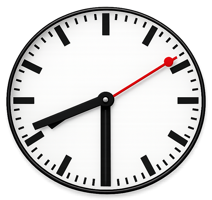 Mondaine-clock Mondaine klok op half 9