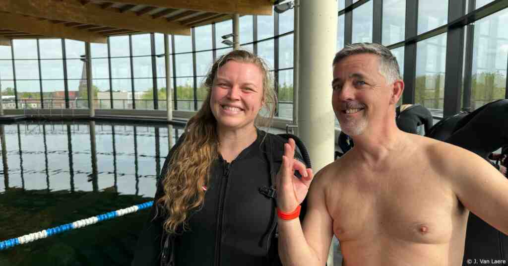 Foto van duikschoolverantwoordelijke Wim en Tine tijdens de clubduik in Todi Beringen in 2024