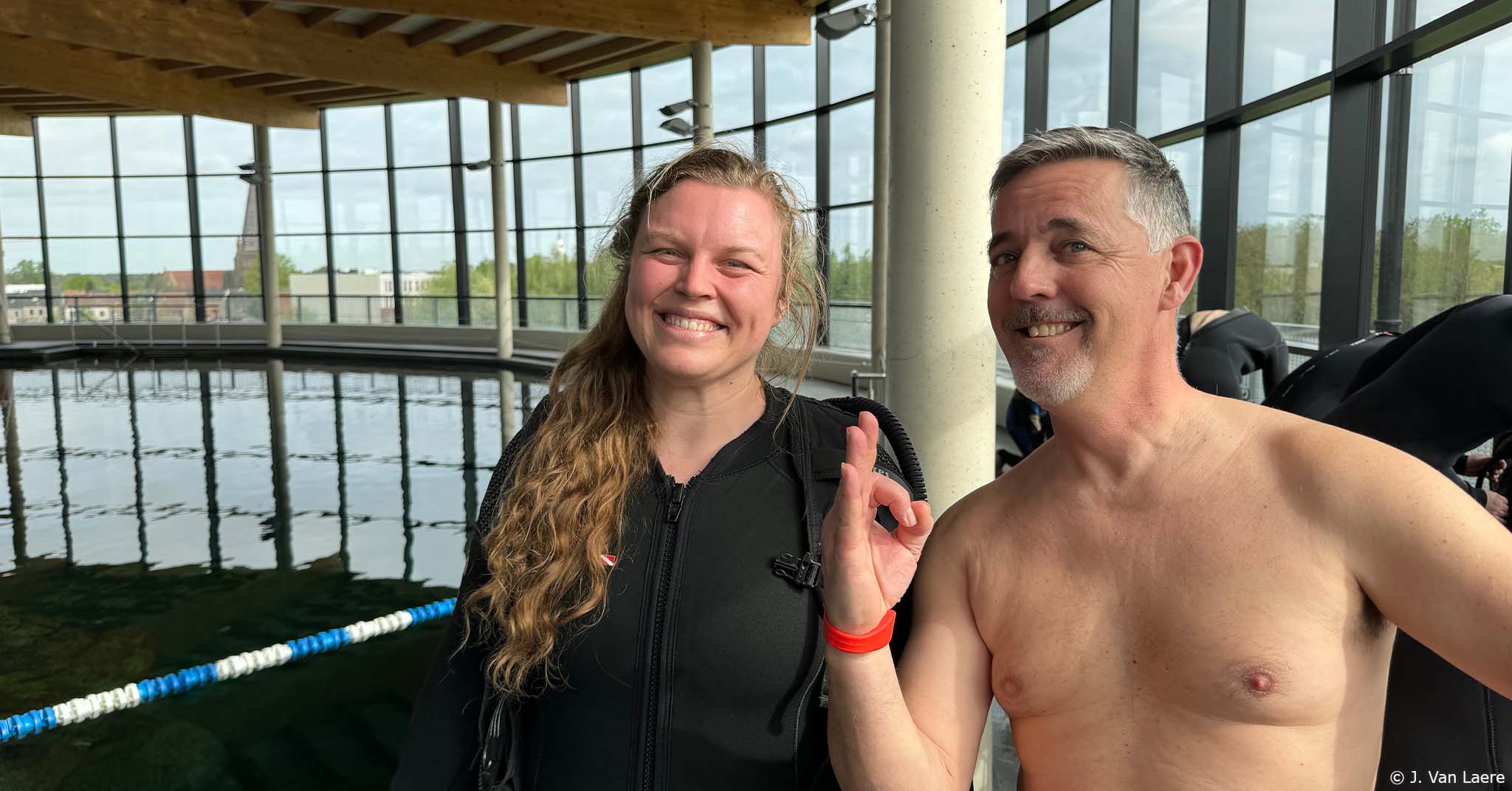 Foto van duikschoolverantwoordelijke Wim en Tine tijdens de clubduik in Todi Beringen in 2024